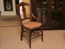 Antique Walnut Cane Seat Accent Chair