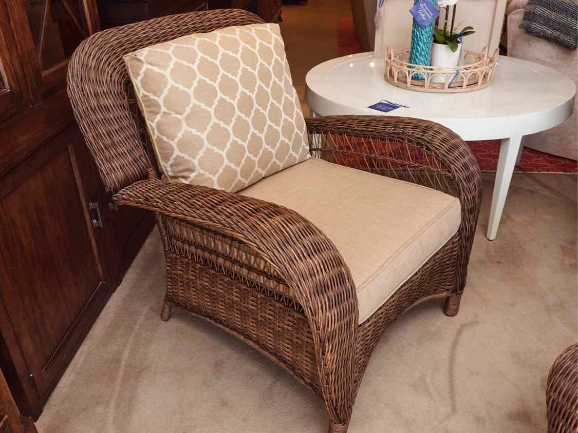 Set of Hampton Bay 'Beacon Park' 3 Season Wicker ,Sofa,Pair of Chairs & Ottoman