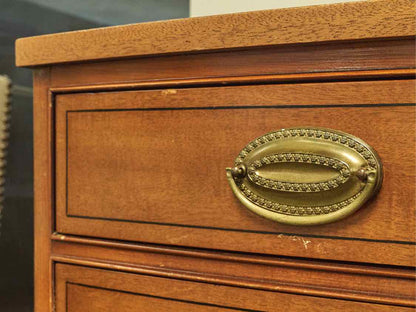 Bowfront Mahogany 5-Drawer Tall Chest in Light Mahogany