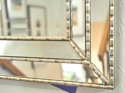 Silver Framed Beveled Mirror