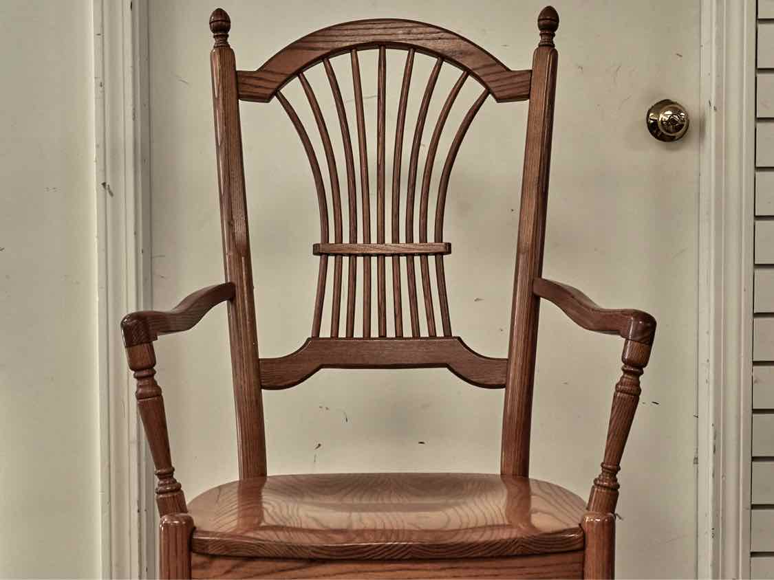 Set of 6 Oak Rice Back Dining Chairs