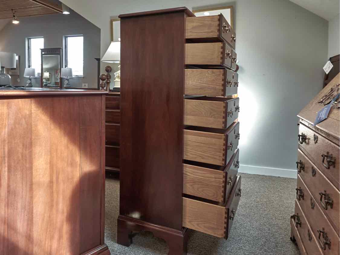 Henkel Harris Lingerie Chest in Solid Mahogany with Brass Pulls