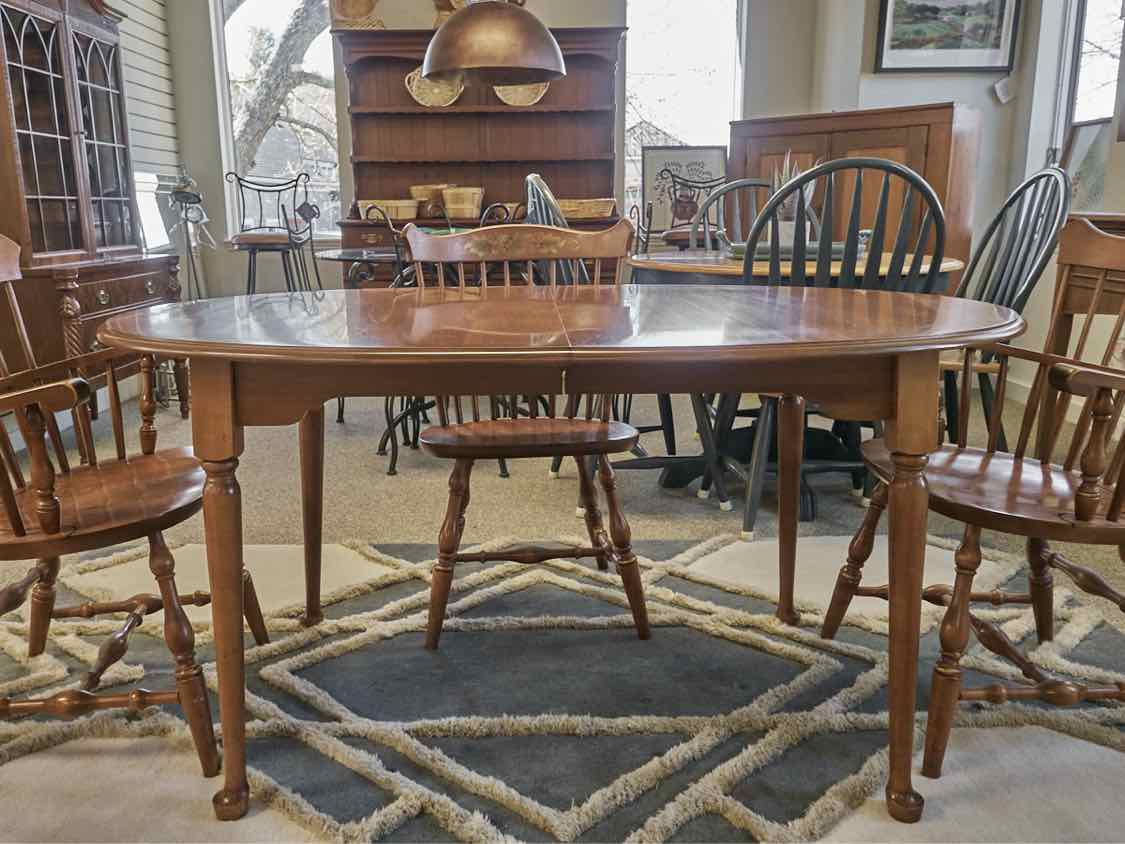 Hitchcock Maple Oval Table & 6 Chair Set