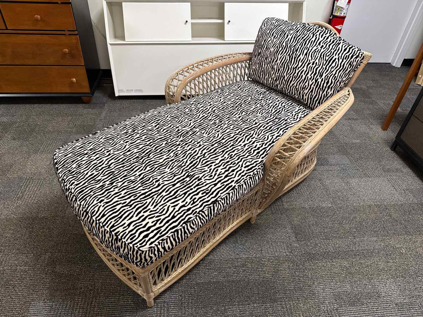 Wicker and Bamboo Chaise