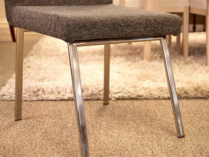 Set of Four CB2 Upholstered Dining Chairs in Charcoal