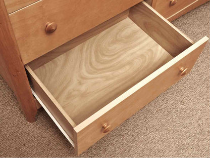 Maple 6 Drawer Dresser with Wood Knobs