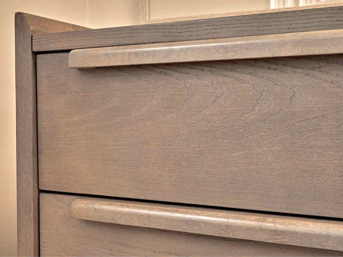 Crate & Barrel Tate 32" 5-Drawer Tall Dresser in Light Stone Finish