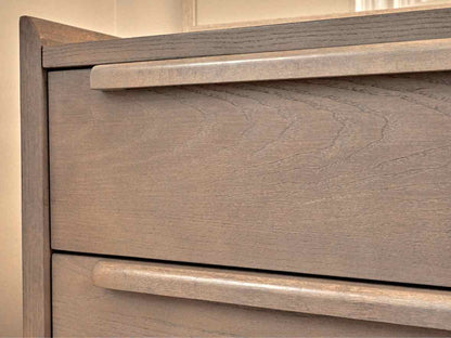 Crate & Barrel Tate 32" 5-Drawer Tall Dresser in Light Stone Finish