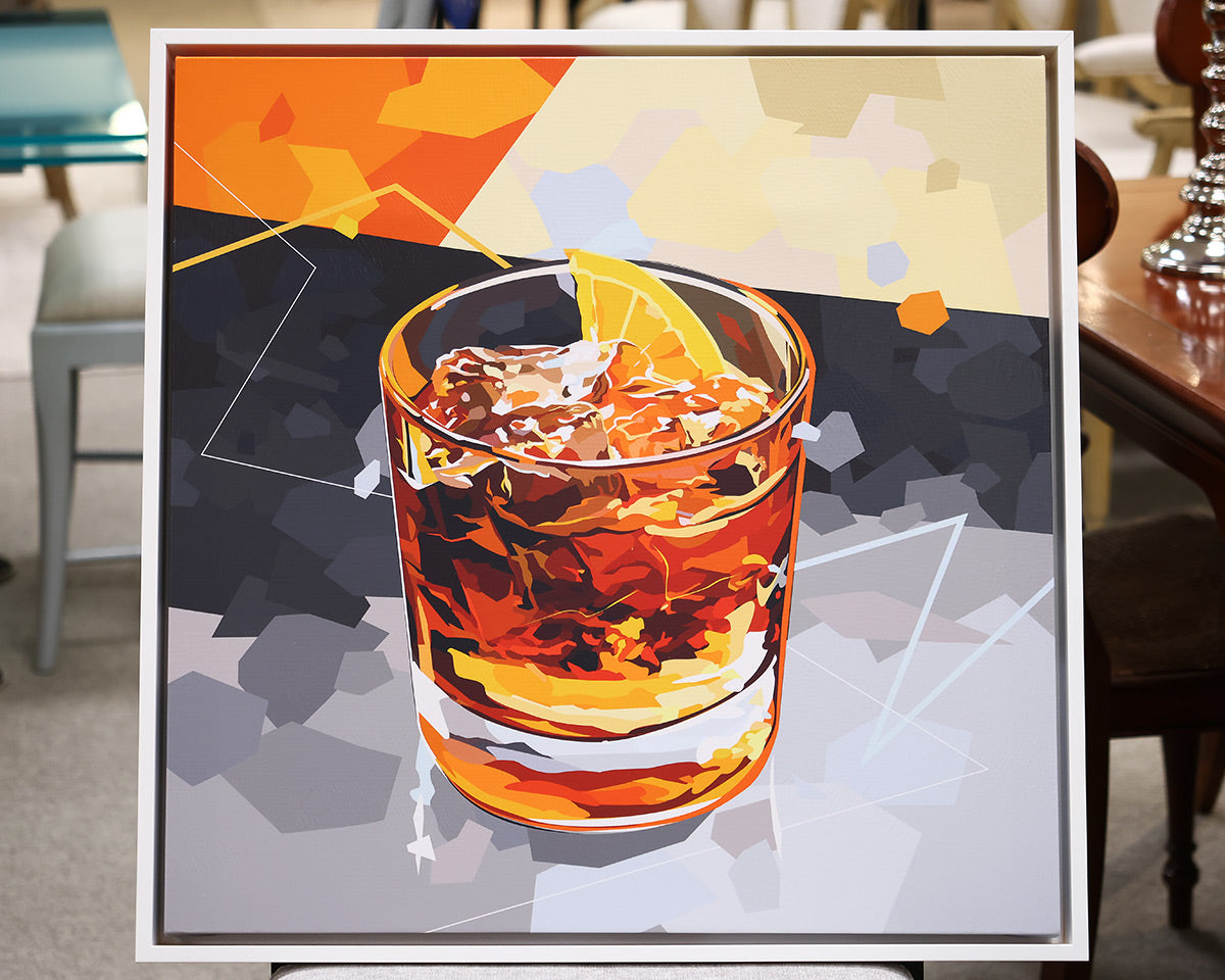"Drinks On Me II" Giclee Print in White Gallery Float Frame