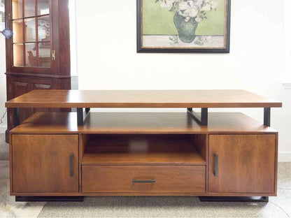 Cherry & Metal Industrial Style Media Console