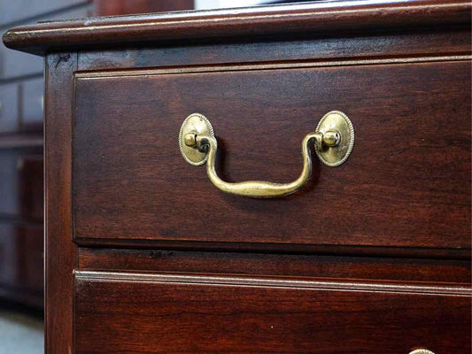 Drexel Mahogany 2 Drawer Nightstands with Hepplewhite Brass Pulls