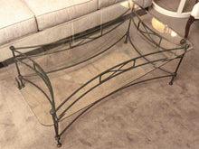 Set Of Glass Top Black Metal Base Cocktail Table & Pair Of Side Tables