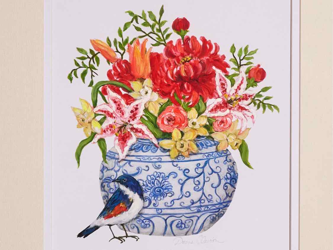 'Blue And White I' Framed Print 1/2