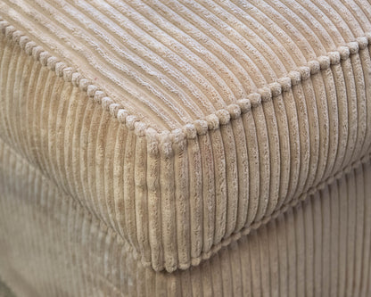 Circle Furniture Three Piece Sectional in Camel Corduroy W/ Ottoman