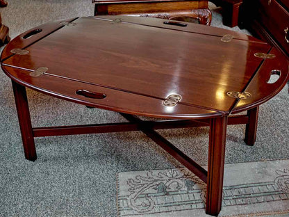 Dark Cherry Butler's Drop Leaf Cocktail Table