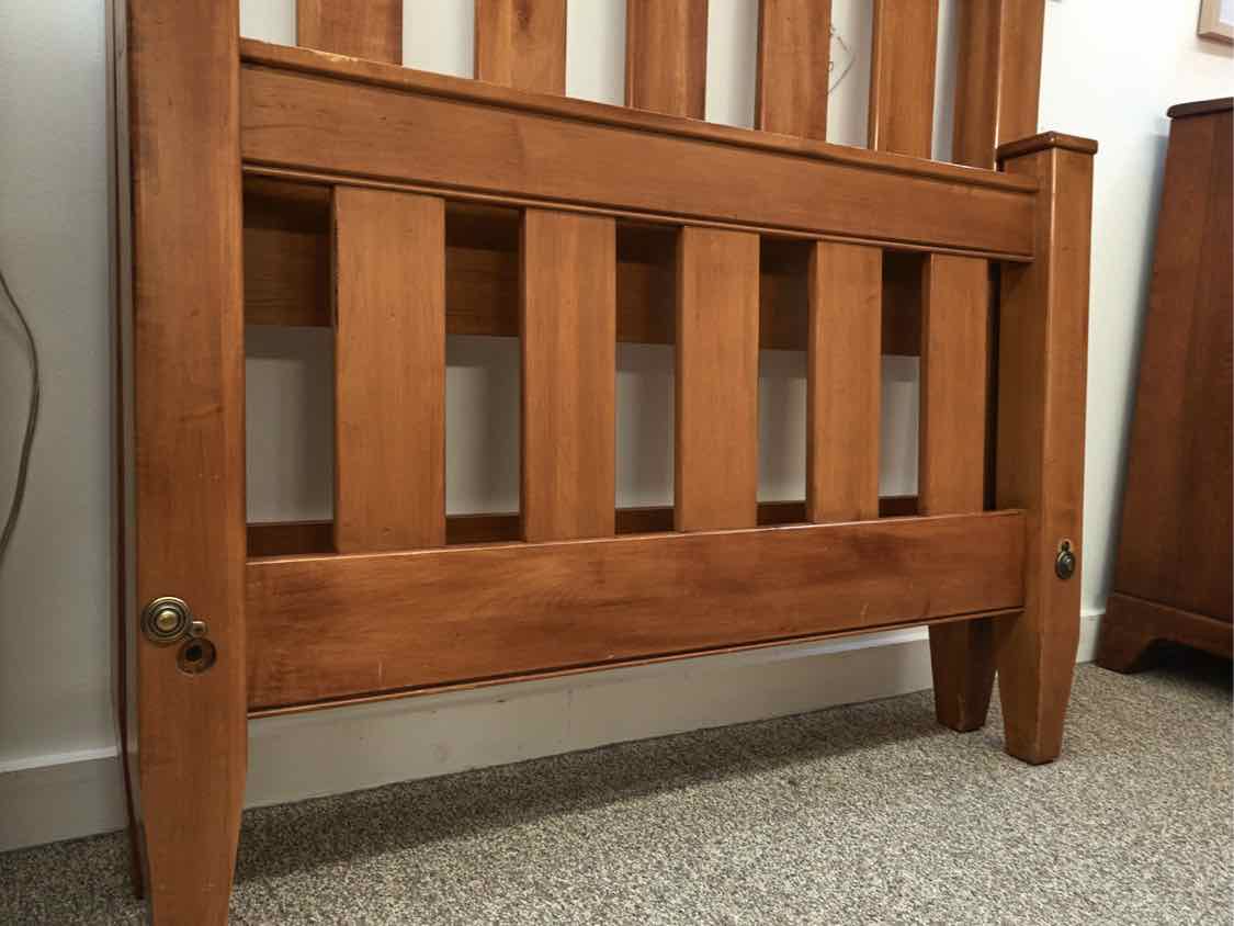 Ethan Allen Maple Finish Twin Slat Bed