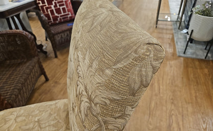 Set of 6 Dining Chairs in Gold Floral Fabric