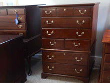 Mahogany Chest on Chest with  6 Drawer & Brass Hepplewhite Handles