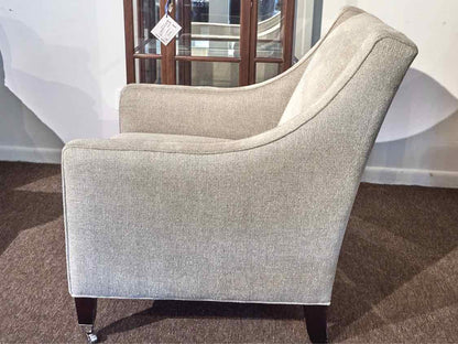 Lee Industries  Beige Upholstered Chair & Ottman On Casters