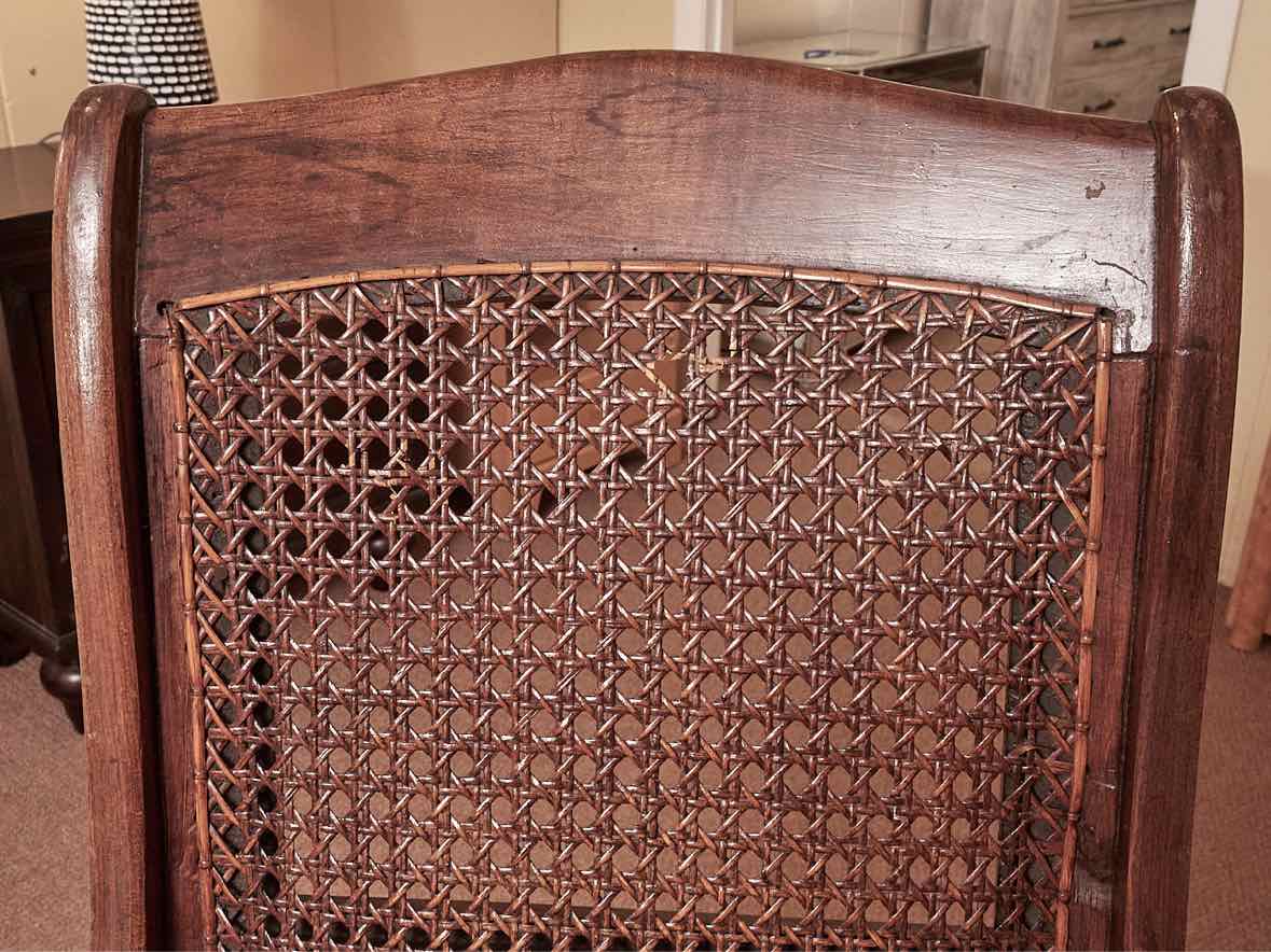 Vintage Oak Rocking Chair with Cain Seat & Back