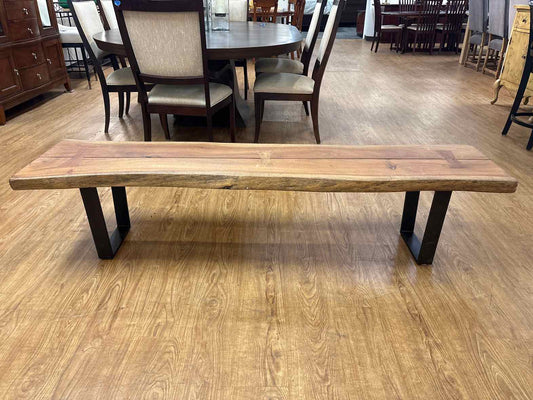 Crate & Barrel Live Edge Wooden Bench