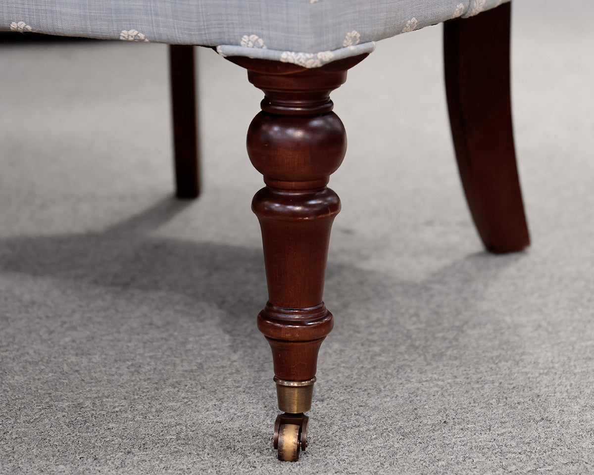 Pair of Blue Tufted Accent Chairs