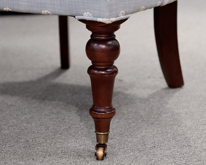 Pair of Blue Tufted Accent Chairs