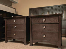 Pair Stickley' Glasgour' Collection Dark Cherry Finish 3 Drawer Nightstands