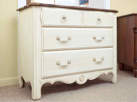 Pair Of Ethan Allen  Swedish Home Cream Finish 3 Drawer Chests