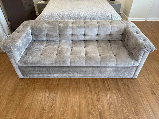 Light Grey Tufted Chesterfield Sofa