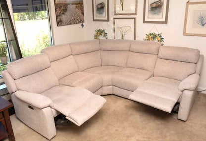 HTL  2 Power Wall Hugger Adjustable Head Rest Recliners 5 Seat Sectional