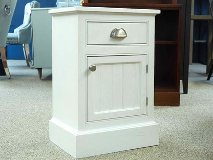 Pair of White Nightstands with Beadboard Doors