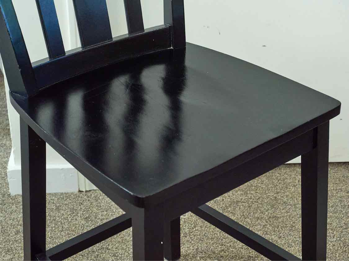 Pair of Black Finish School House Style Counter Stools