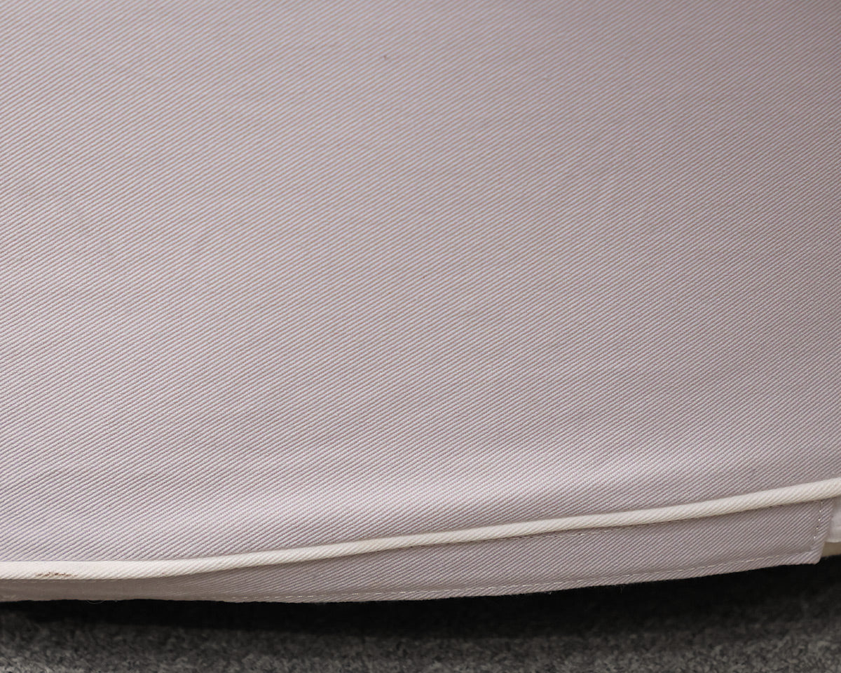 PB Teen Roundabout Pale Lavendar Swivel Chair with White Welt & Toss Pillows