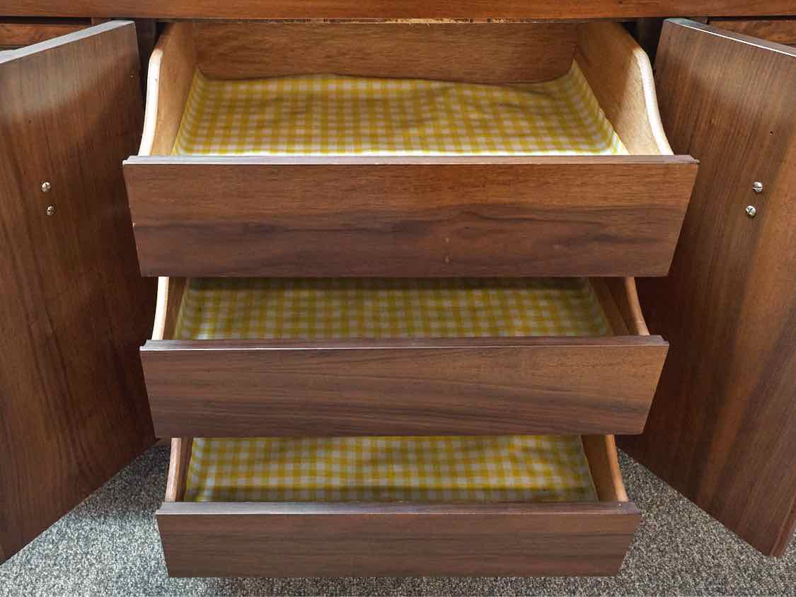 MCM Style Burled Walnut Dresser