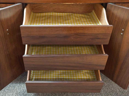 MCM Style Burled Walnut Dresser