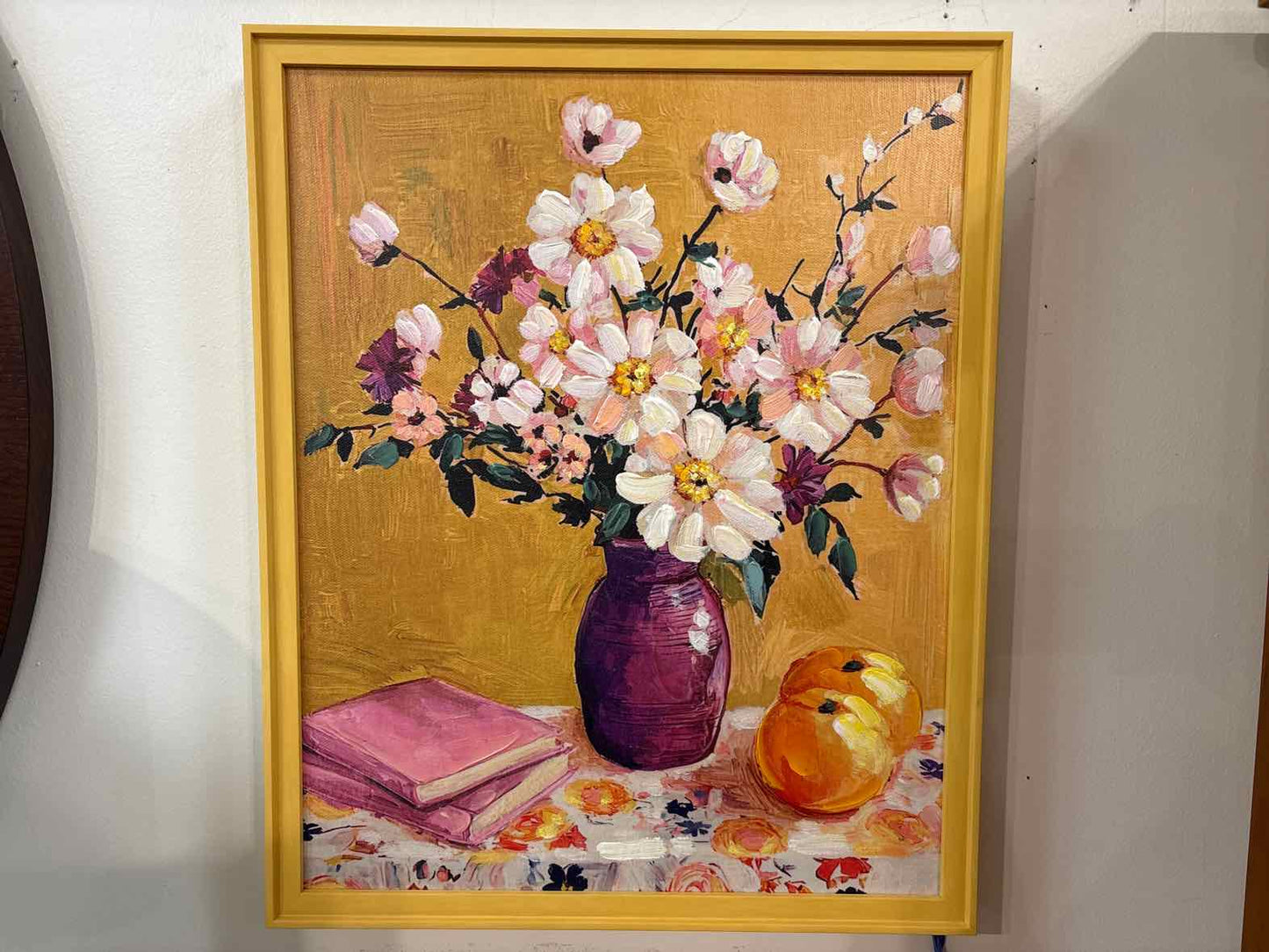 Yellow Framed Still Life Painting