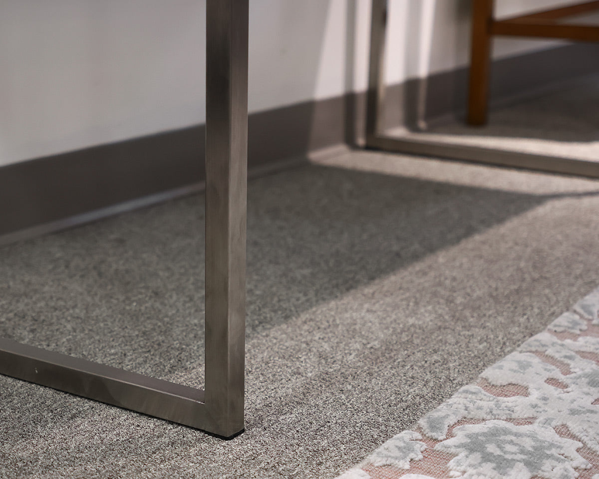 Dark Walnut Writing Desk With Chrome Base