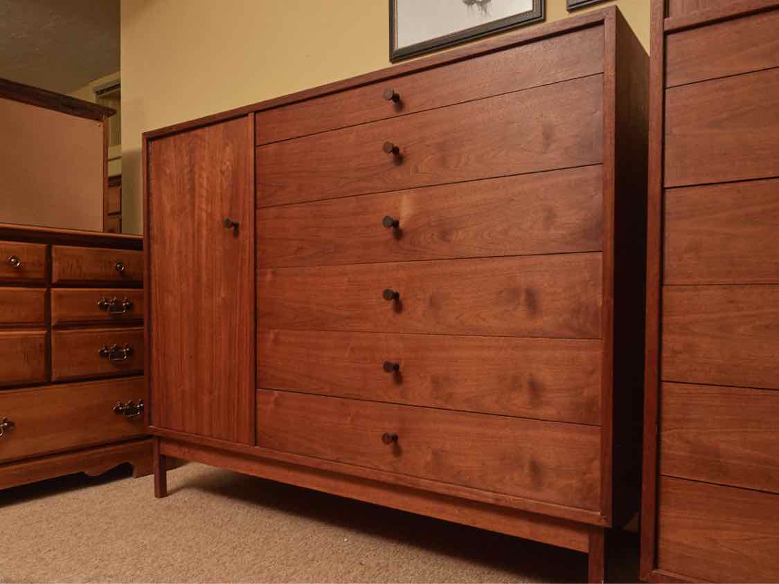 Charles Webb Teak 1 Door 6 Drawer Chifforobe Chest