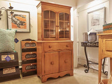 Vintage Petite Maple 2 Glass door 1 Drawer 2 Lower Door China Cabinet