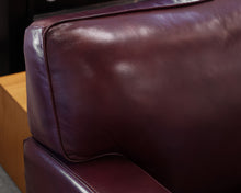 Burgundy Leather 3-Cushion Sofa