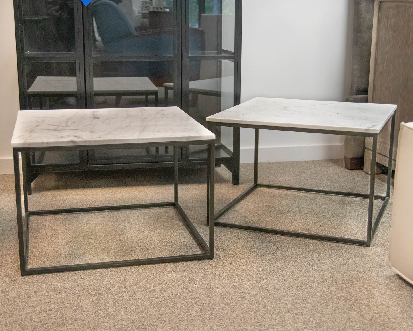 Pair of Pottery Barn 'Delaney' Square Side Tables