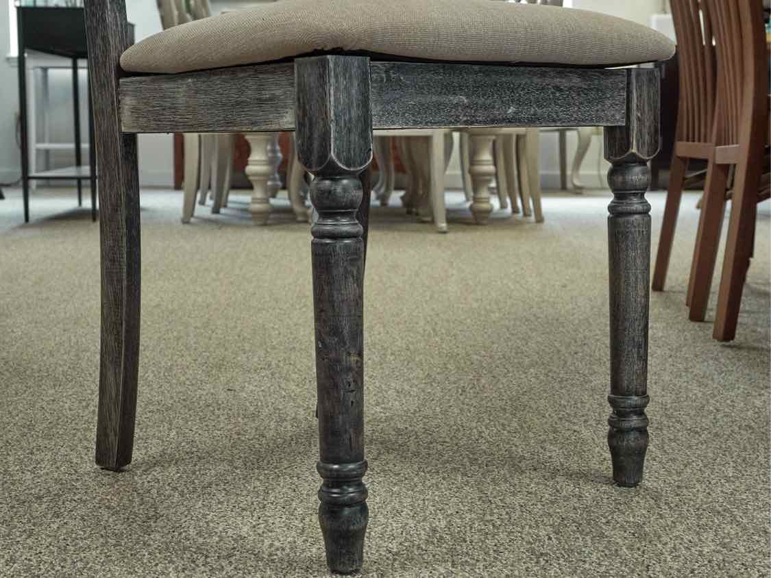 Rustic Barnboard Dining Table, Bench & Pair of Chairs in Dark Rub-Thru Finish