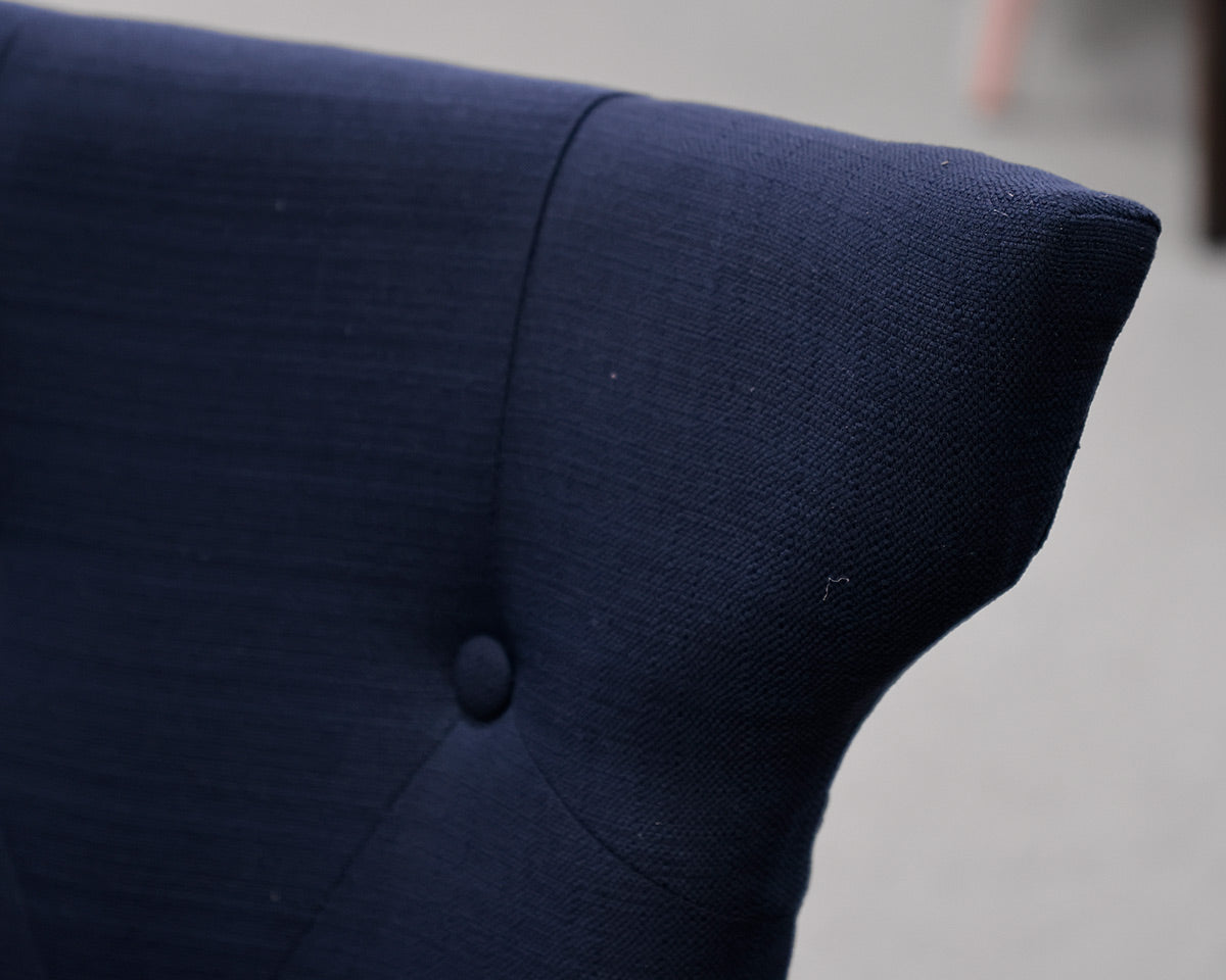 Set of 10 Deep Navy Upholstered Dining Chairs