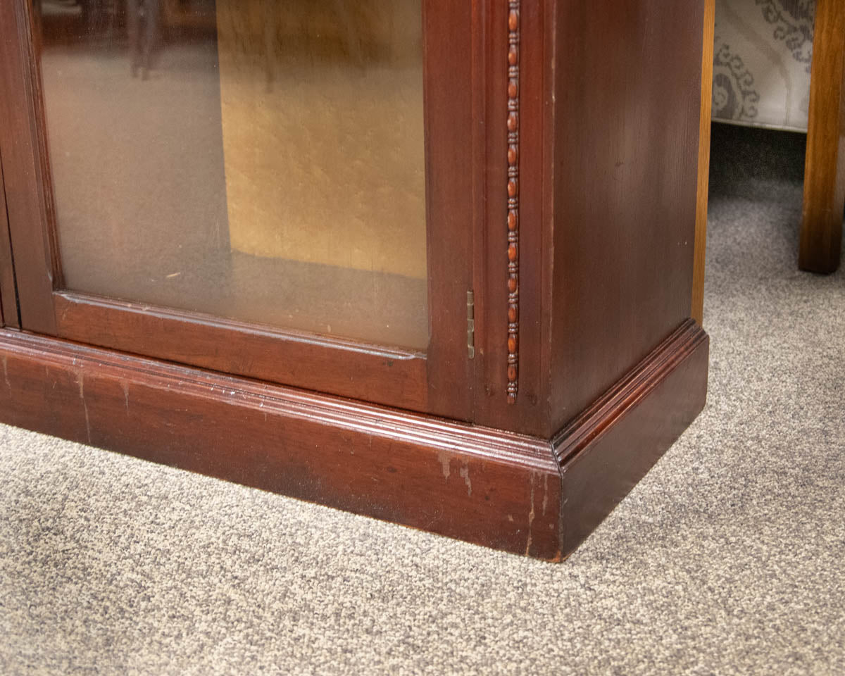 Mahogany Bookcase W/ Glass Doors
