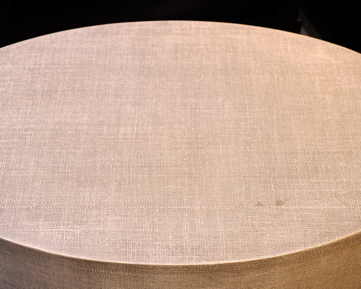 Oval Linen Wrapped Cocktail Table