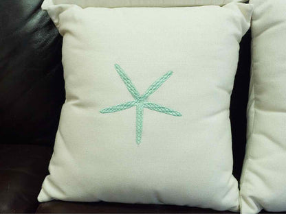 Set of 4 Seaside Needlepoint Accent Pillows