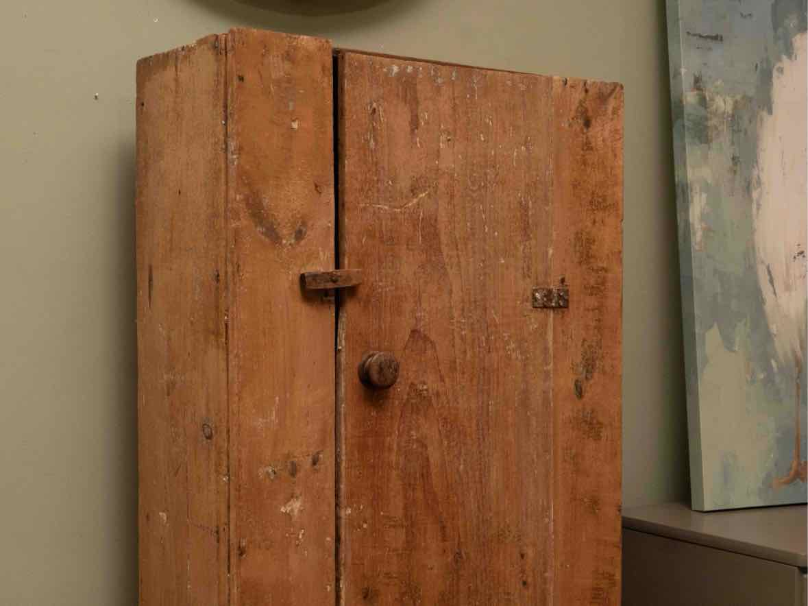 Rustic 1 Door Jelly Cabinet with 4 Shelves