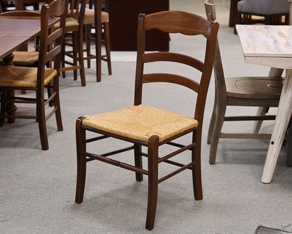 Farmhouse Extending Dining Table in Dark Oak with Set of 8 Ladder Back Chairs