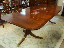 Hickory Chair Mahogany Double Pedestal  Dining Table with Border& 2 Leaves